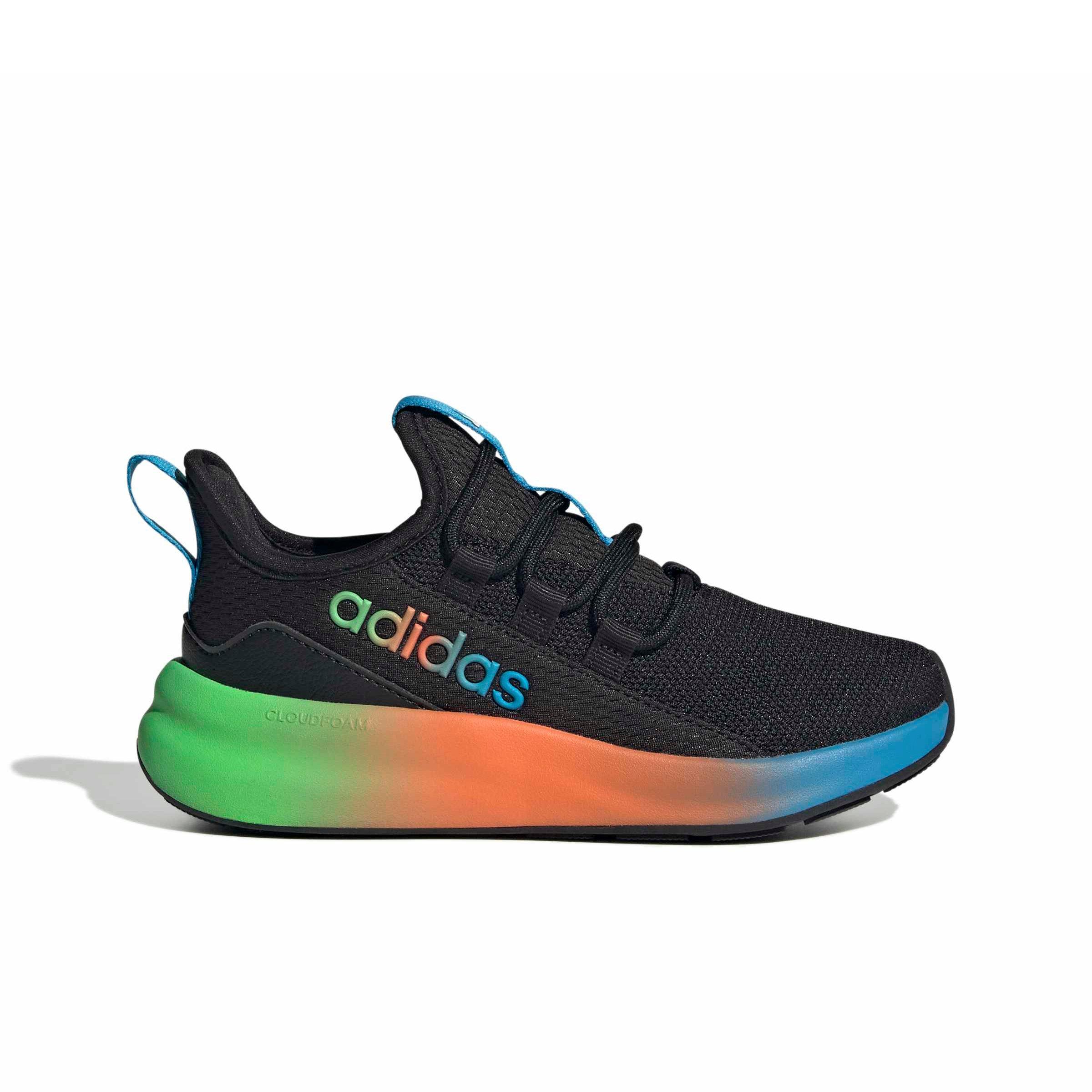 adidas Lite Racer Adapt 8.0 "Core Black/Screaming Green/Semi Solar Orange" Grade School Boys' Shoe - BLACK/GREEN/ORANGE